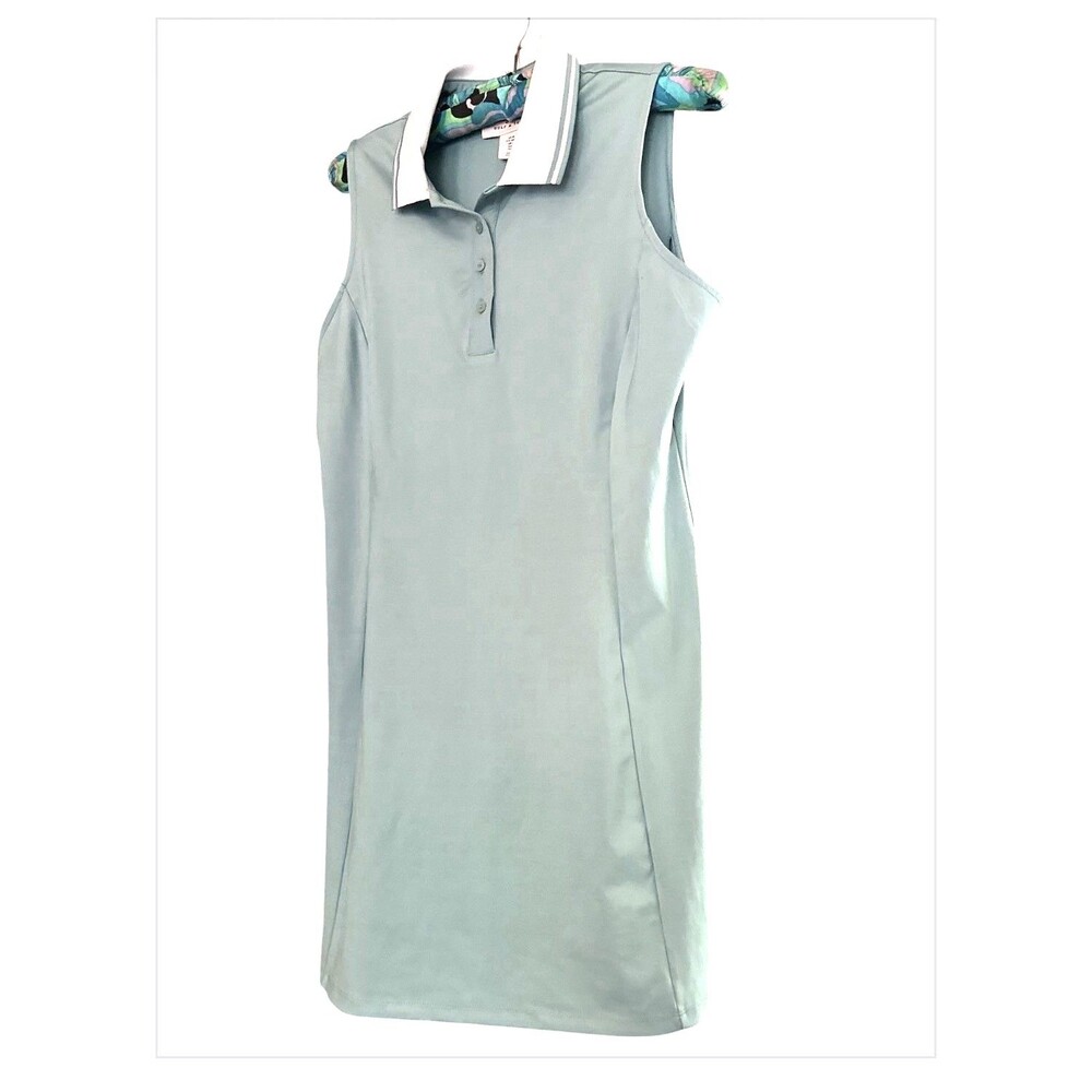 Tommy Bahama Golf & Tennis Sleeveless Dress Sage green & White Collar Size M